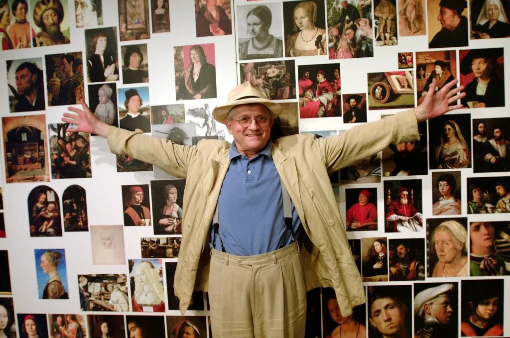 David Hockney stands in front of "Great Wall". Photo: Paul Harris/Getty Images.